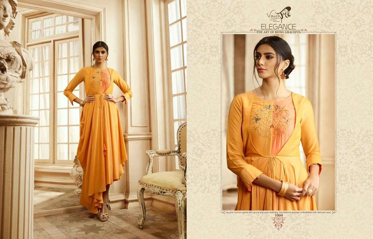 VOUCH AASHNA DESIGNER PURE RAYON COTTON KURTI 