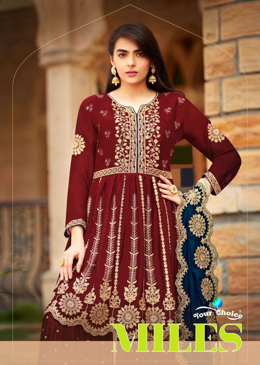YOUR CHOICE PRESENT MILES READYMADE PEPLUM SHARARA SUIT WHOLESALER