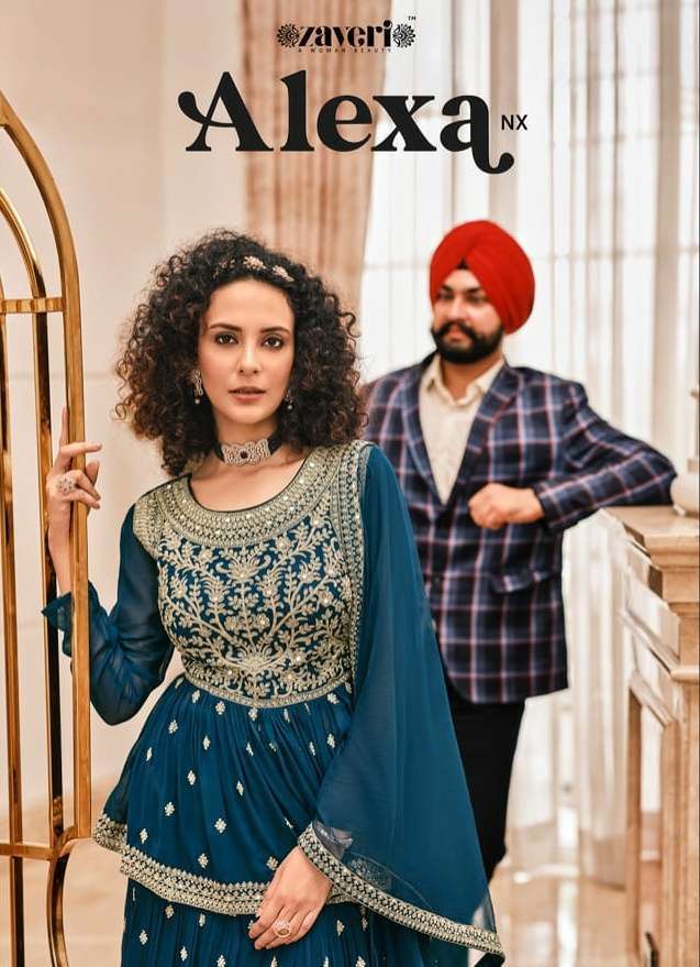 zaveri alexa nx series 1038-1041 pure viscose georgette suit 