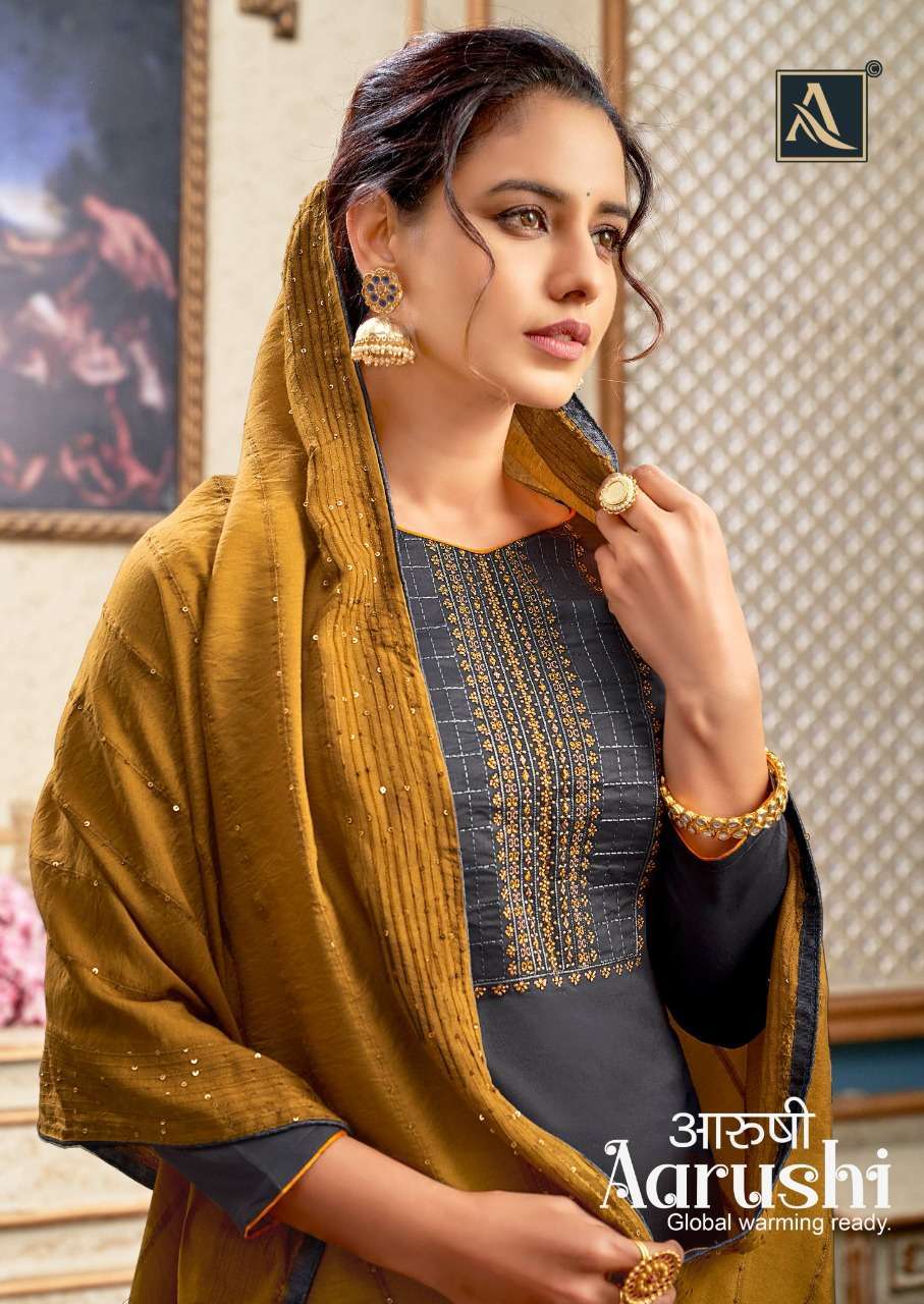 alok suit aarushi series 877001-877008 pure jam cotton suit