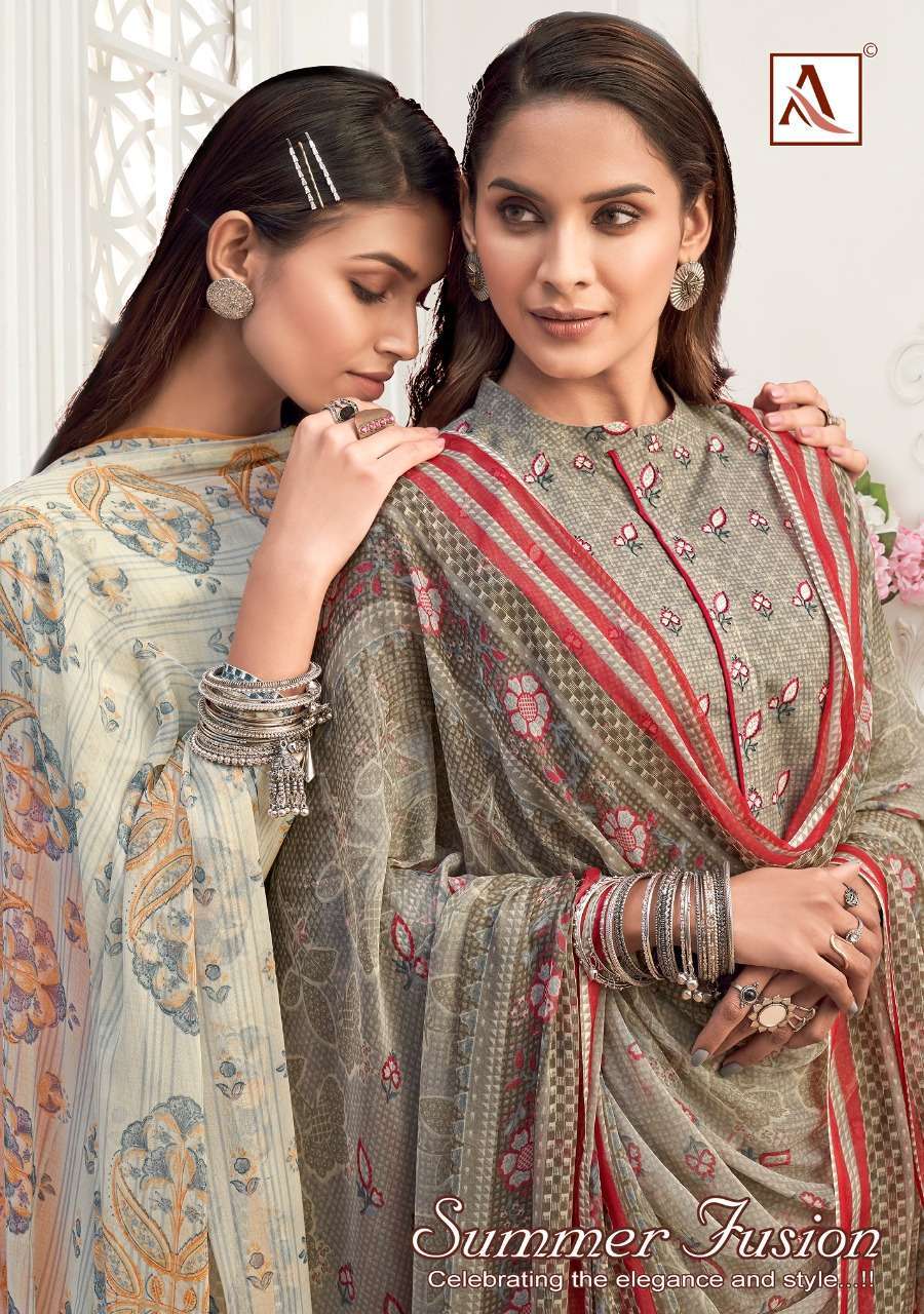 alok suit summer fusion series 583001-583010 pure cambric suit 