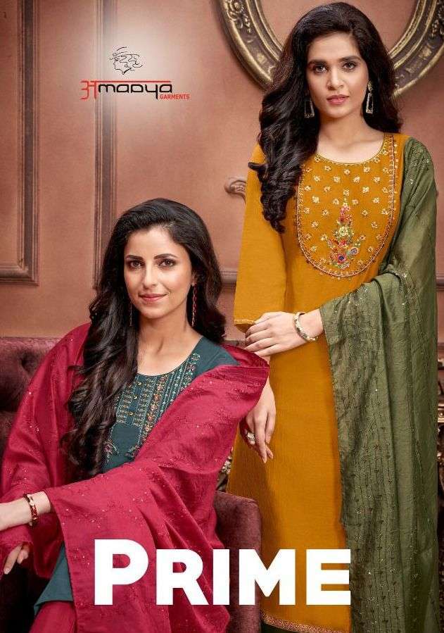amaaya prime series 1001-1006 chinon silk readymade suit 