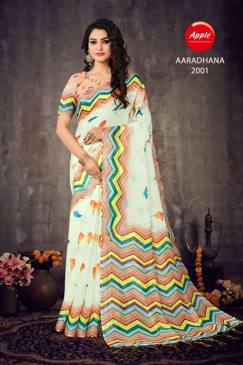 apple aaradhana vol 20 series 2001-2012 pure linen saree