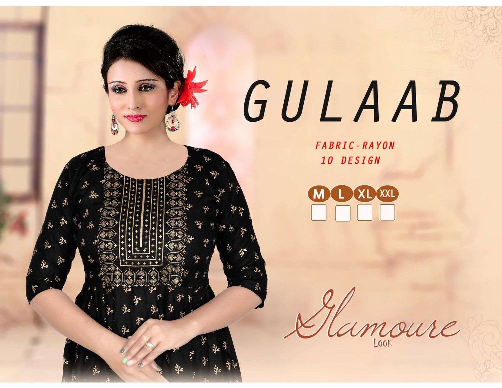 beauty queen gulab series 001-010 Rayon Plain kurti