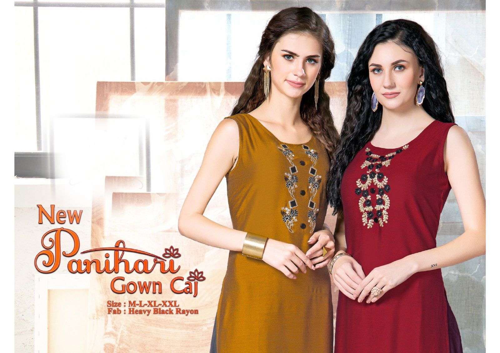 beauty queen panihari series 101-108 14 kg black rayon kurti 