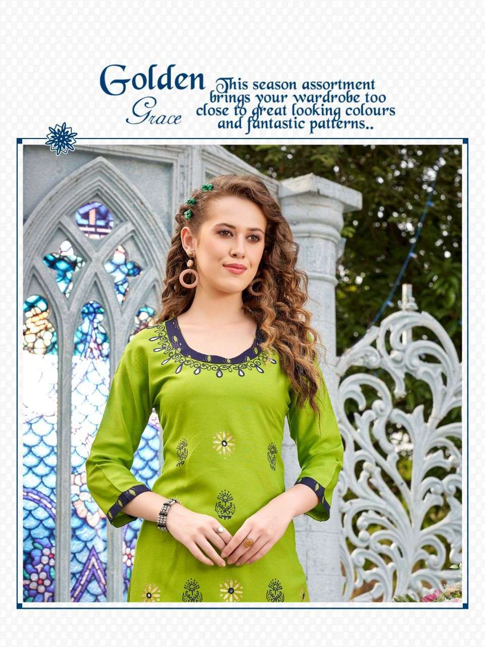 bonie aashi series 1001-1008 pure rayon kurti with skirt