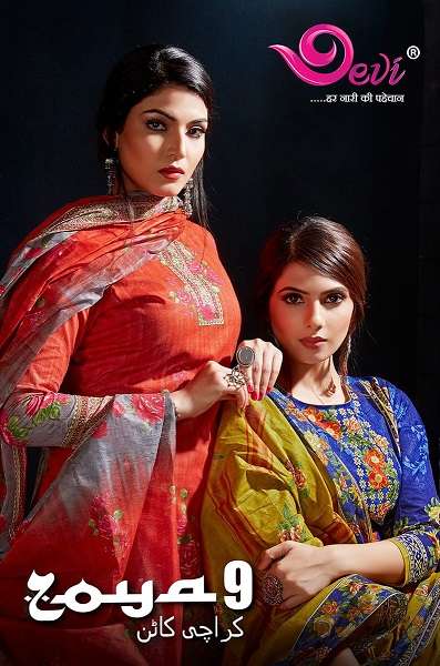 Devi Zoya Vol-9 series 9001-9012 Pure Cotton suit