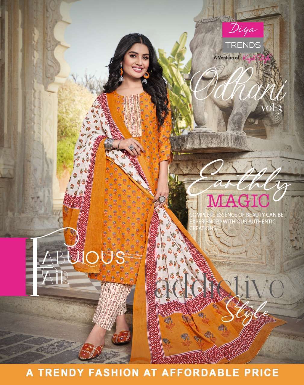 diya trends odhani vol 3 series 3001-3012 cotton readymade suit 