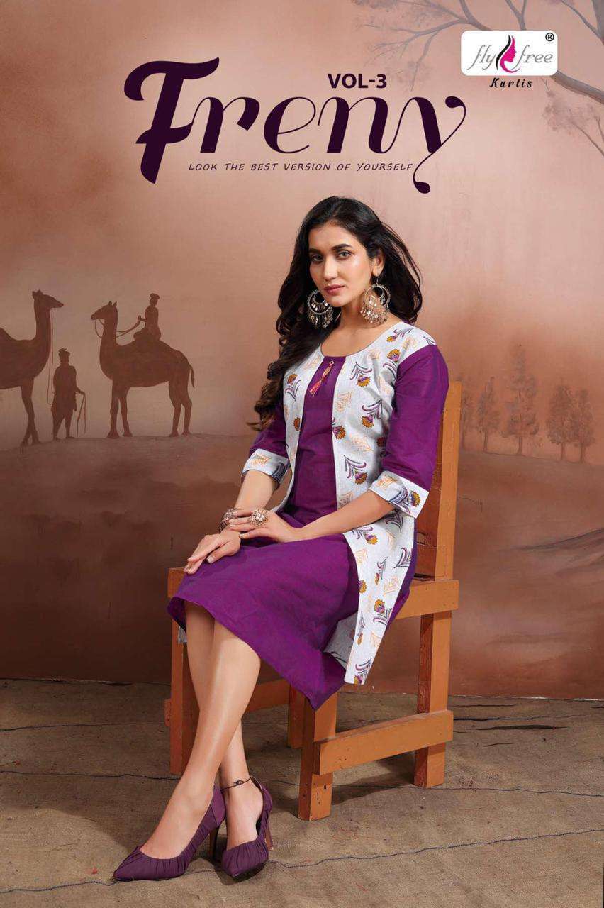 fly free freny vol-3 series 1001-1008 handloom cotton kurti 