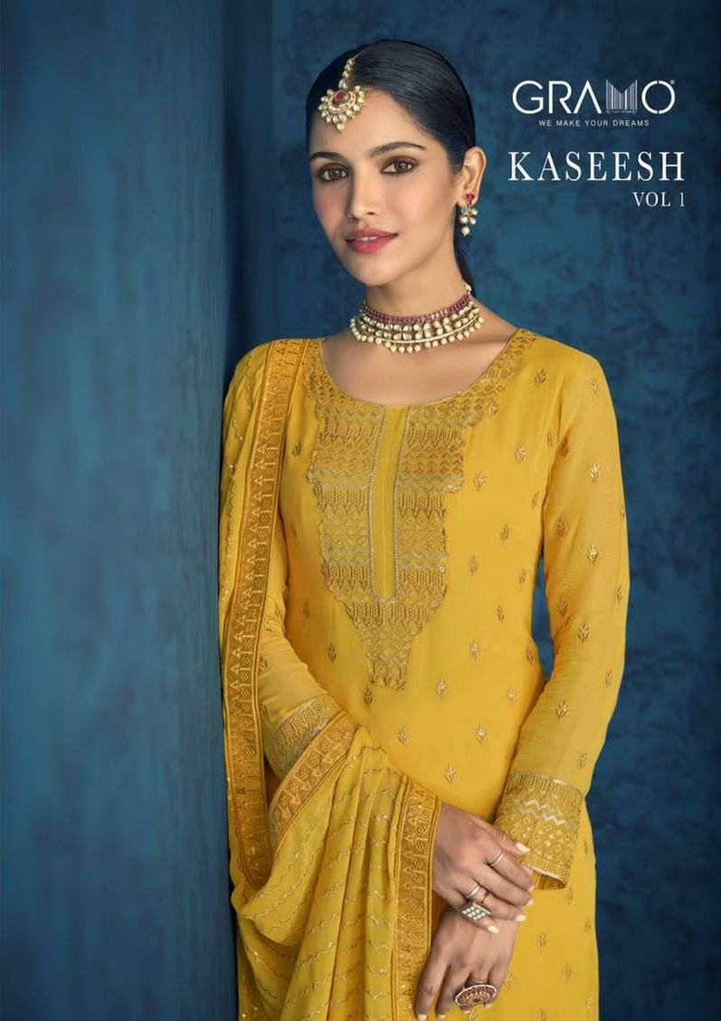 gramo kaseesh vol 1 series 221-224 heavy faux georgette suit 