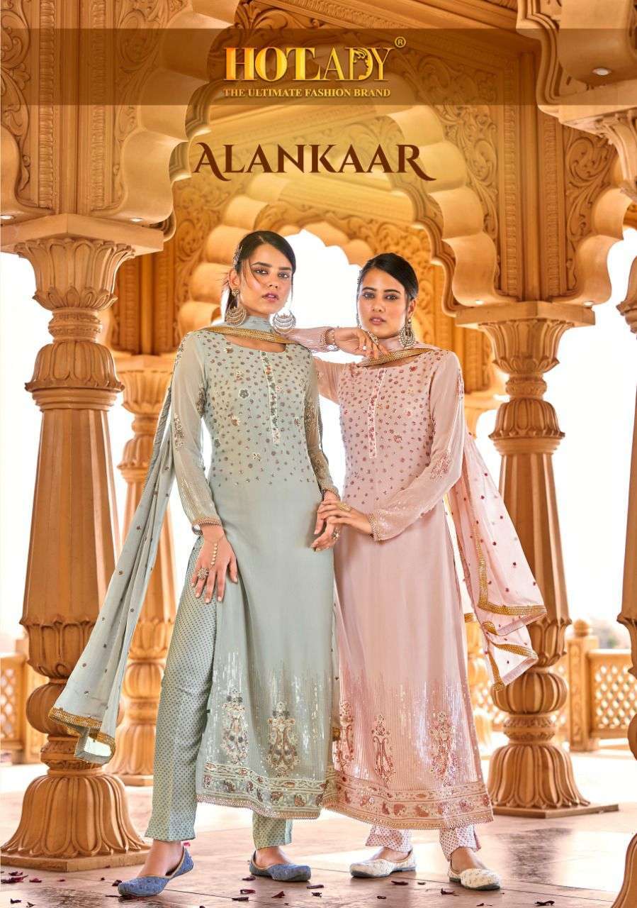 hotlady alankaar series 10101-10106 pure viscose bemberg georgette suit