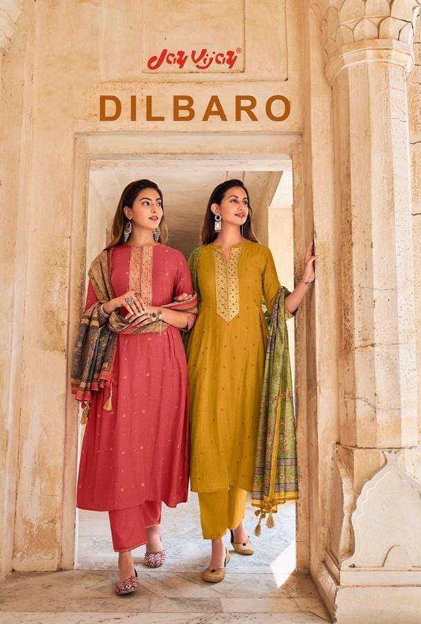 jay vijay dilbaro series 6221-6230 pure muslin silk suit 