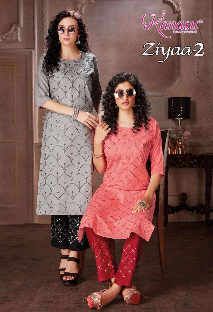 kanasu ziyaa vol-2 series 6801-6808 14 kg heavy rayon slub kurti 