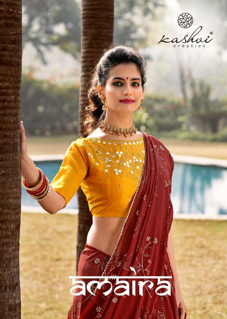 kashvi amaira series 15001-15010 Weightless With Gold Print saree