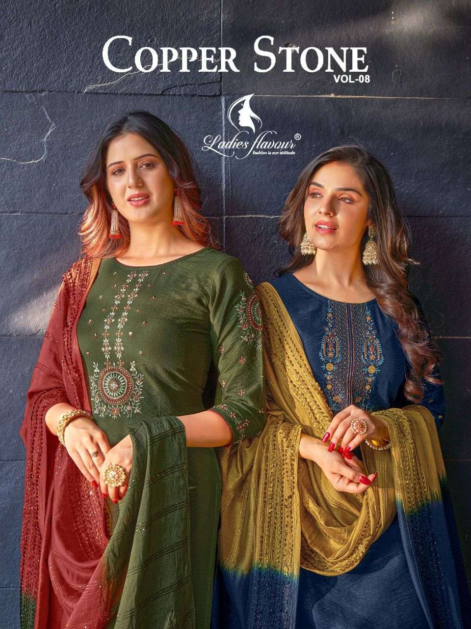 ladies flavour copper stone vol 8 series 1001-1006 Pure Nylon Viscose suit
