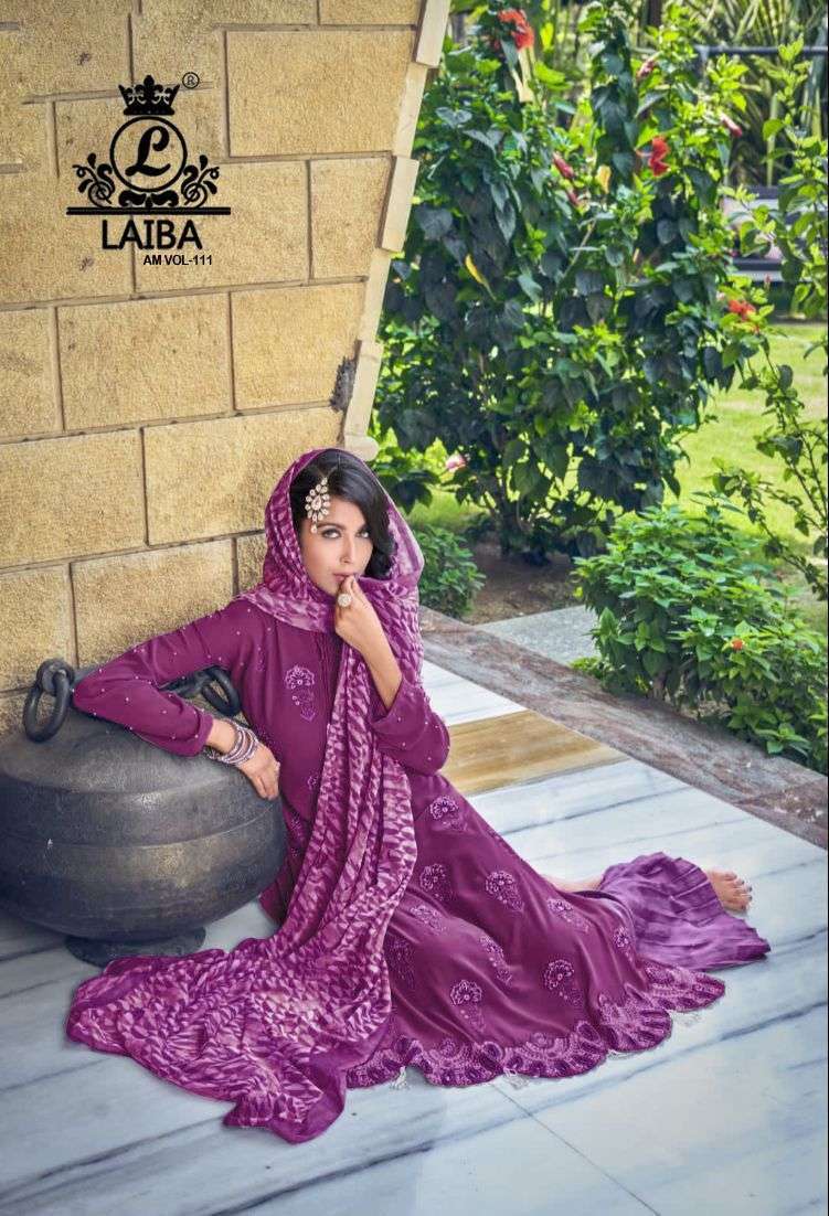 laiba am vol 111 Pure Heavy Georgette Tunic with delightful embroidery 