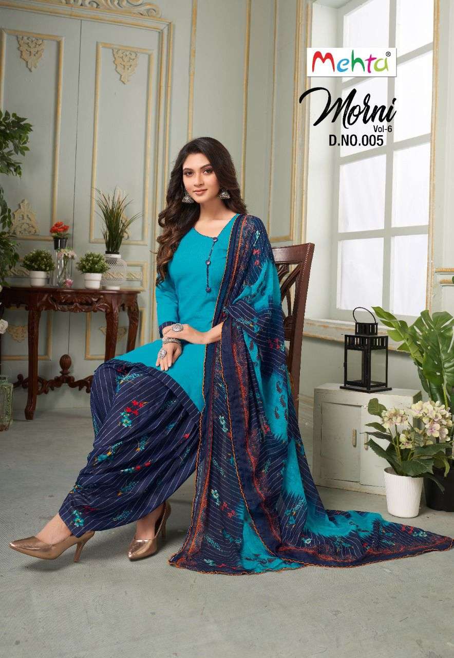 mehta morni vol-6 series 001-008 cotton slub suit