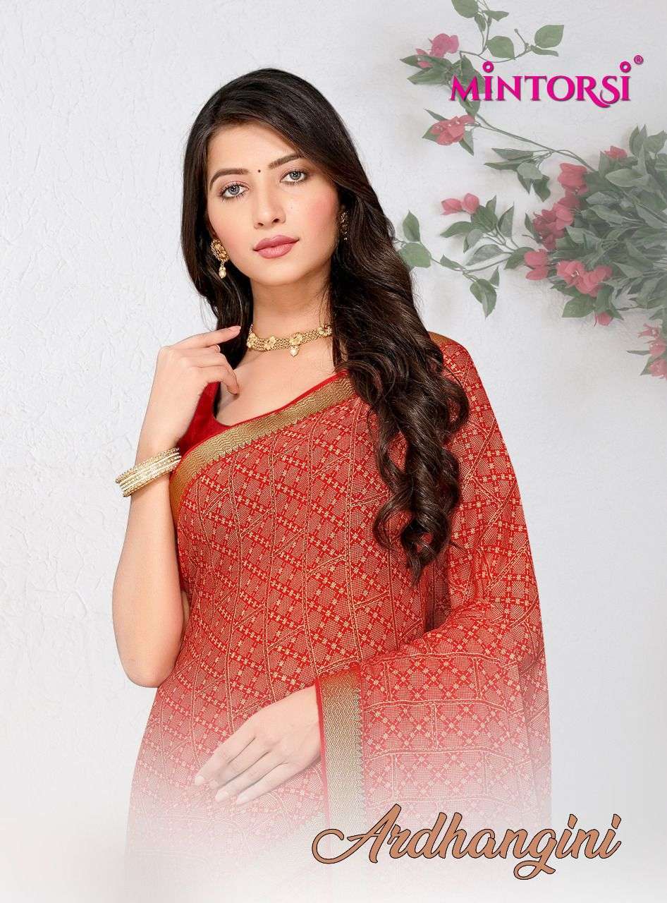 mintorsi ardhangini series 25771-25782 Cadbury Chiffon saree