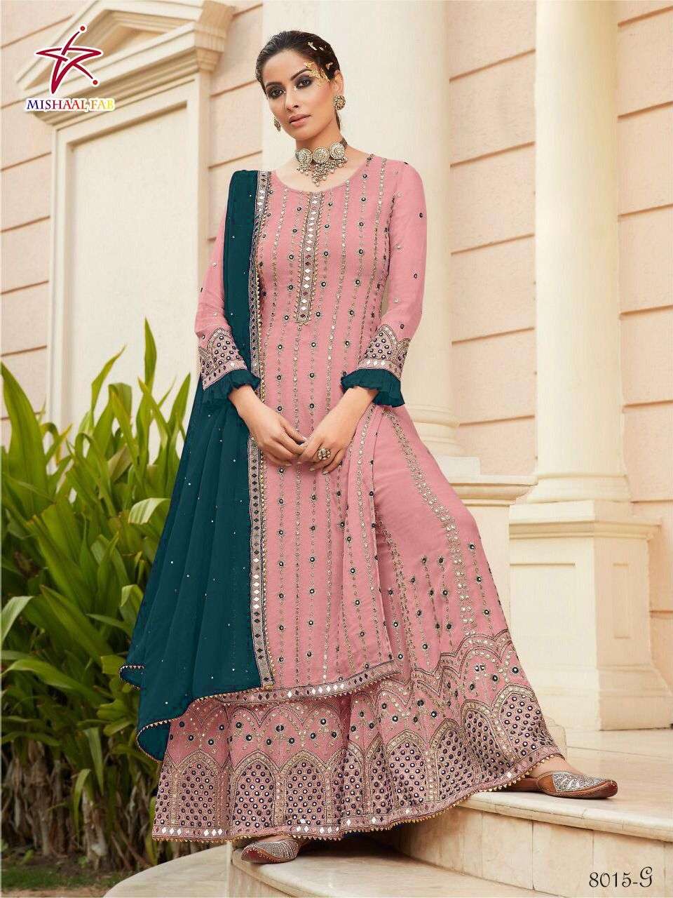 MISHAAL FAB 8015 DESIGNER HEAVY GEORGETTE SUIT 
