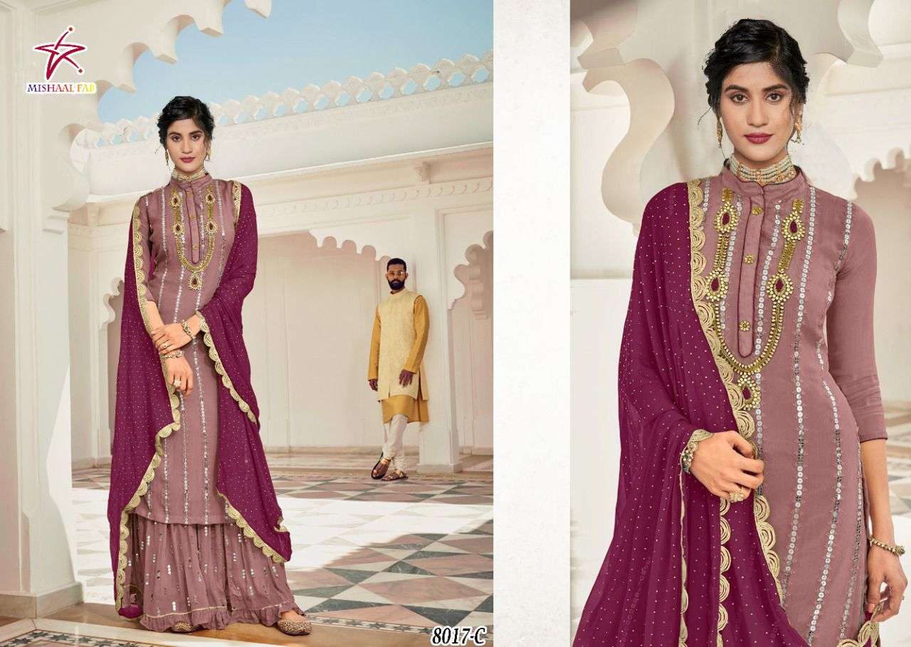 MISHAAL FAB 8017 DESIGNER HEAVY GEORGETTE SUIT 