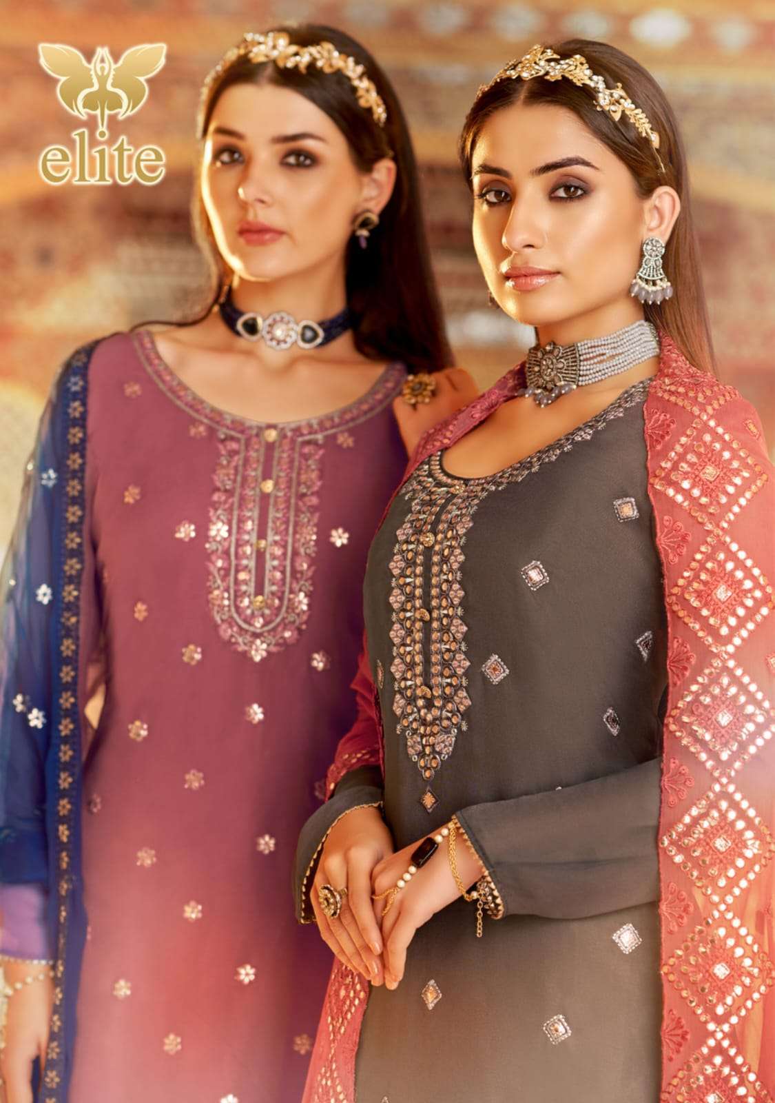 MOHINI FASHION ELITE DESIGNER PURE GEORGETTE READYMADE SUIT 