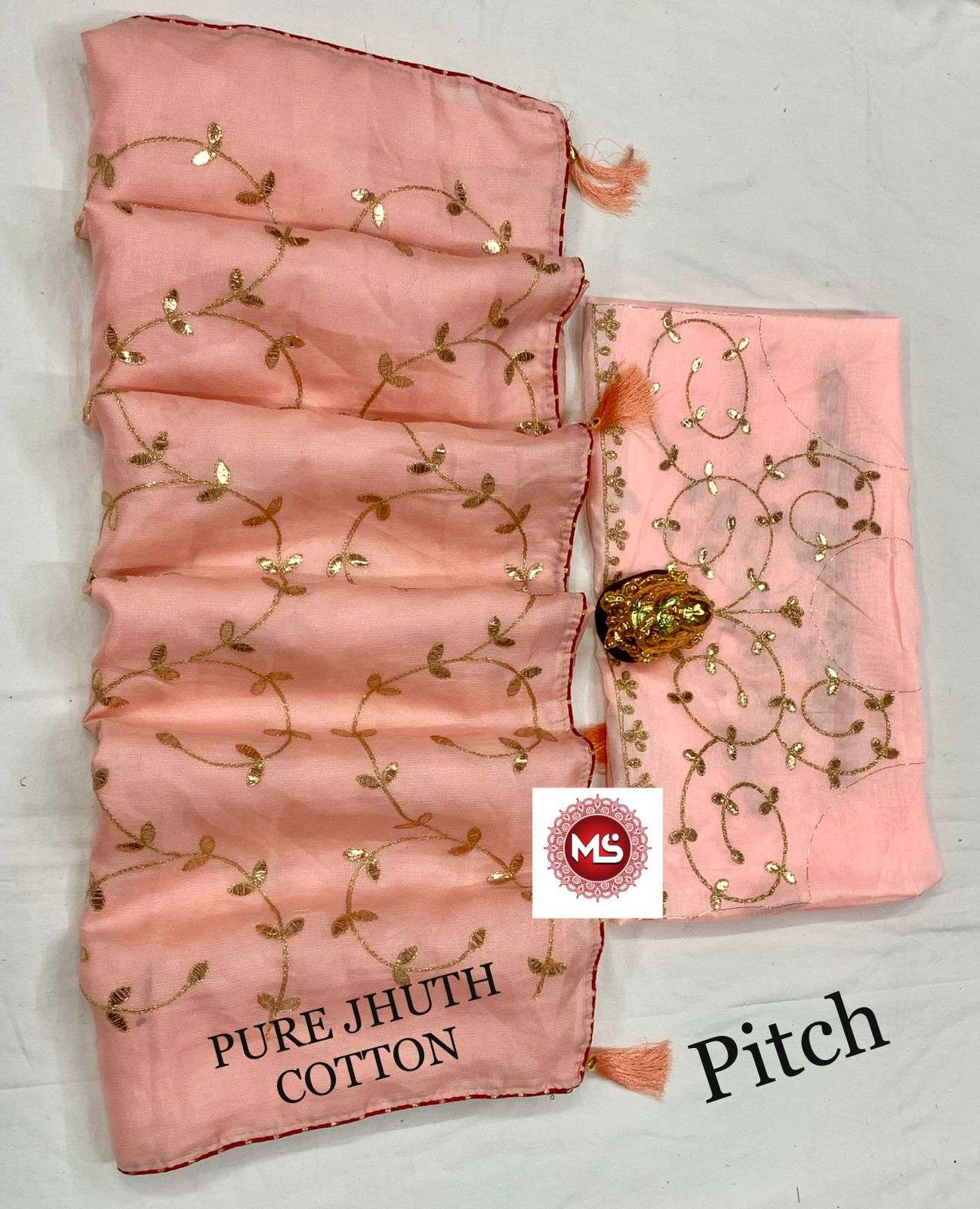MS BRAND TODAY DESIGNER COTTON JUTE SAREE 