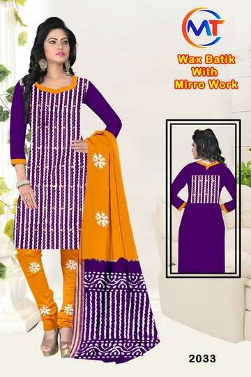 MT Leriyu Wax Batik With Mirror Work series 2031-2040 Cotton suit