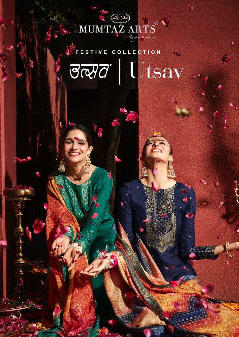 mumtaz arts utsav series 5001-5006 pure viscose dola jacquard suit