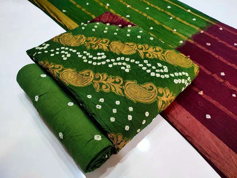 Nemi Jacquard Bandhani cotton printed Suit Fancy Wear