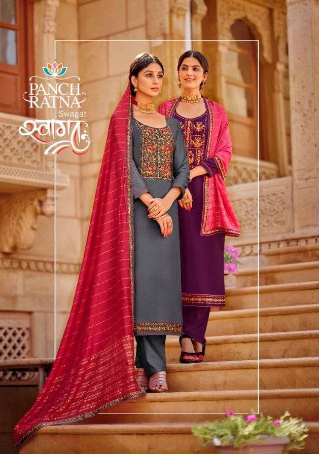 panch ratna swagat series 11541-11545 uppada silk suit