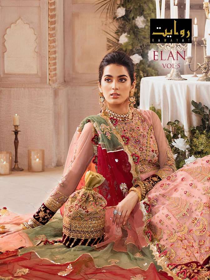 Rawayat Elan Vol-5 series 1122-1123 Faux Georgette suit