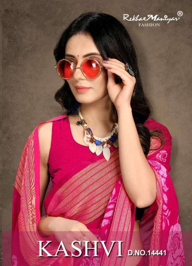rekha maniyar kashvi series 1001-1008 pure chiffon saree