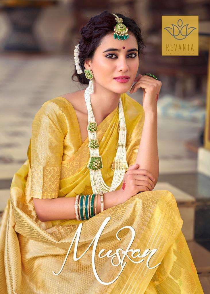 revanta creation muskan series 6001-6005 Weaving Silk saree