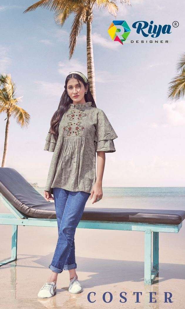riya designer coster series c1-c5 Dyed Weaving Check kurti 