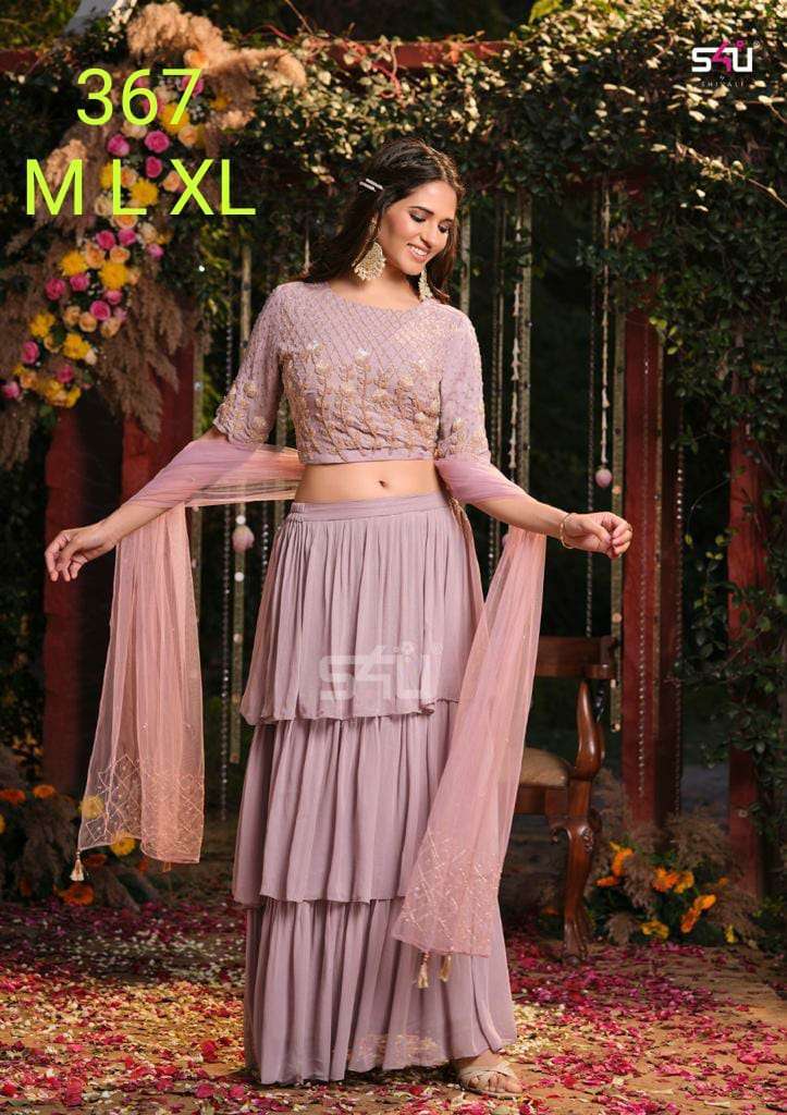 s4u 367 design combo set of crop top with gharara and dupatta