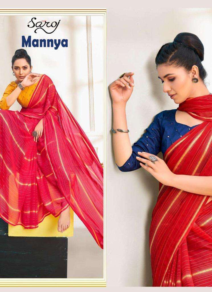 saroj mannya series 222001-222006 Weightless Georgette saree