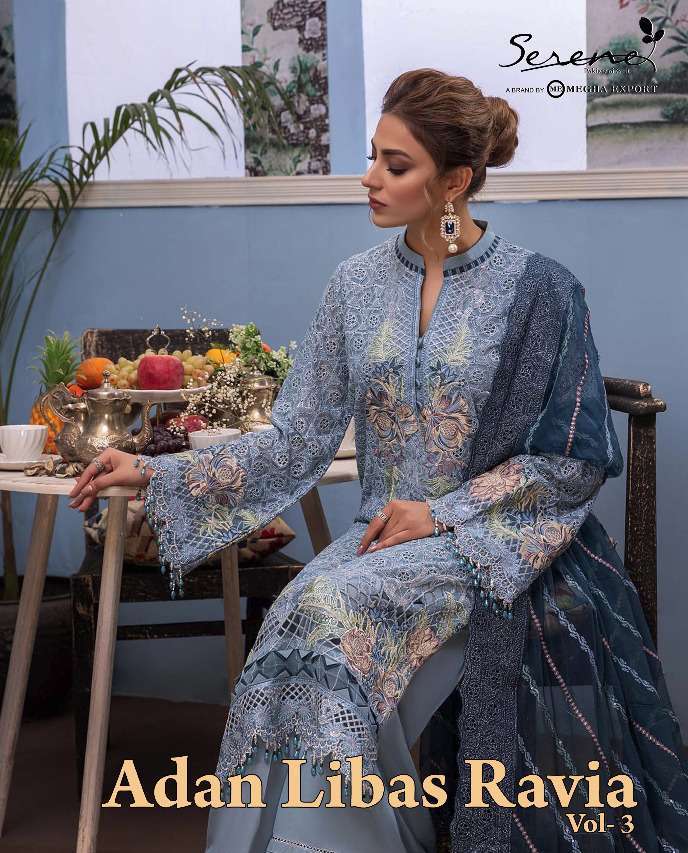 serene adan libas ravia vol 3 series 3001-3006 faux georgette suit 