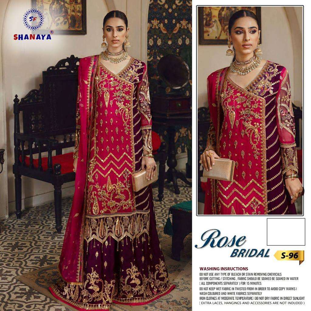SHANAYA ROSE BRIDEL S-96 DESIGNER FAUX GEORGETTE SUIT 