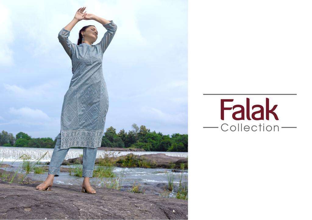 shichi falak series 01-06 chanderi kurti with bottom