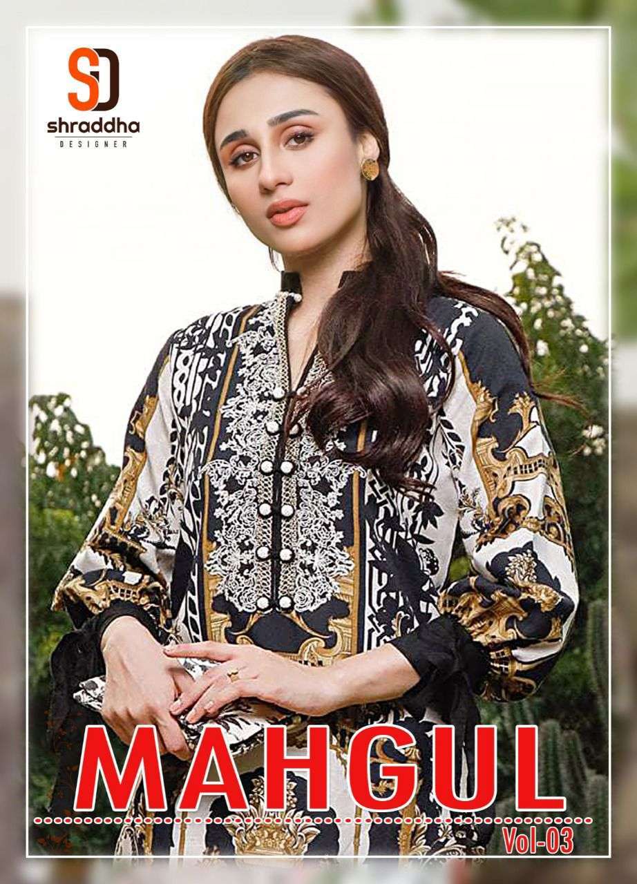 shraddha mahgul vol 3 series 3001-3004 lawn cotton suit 