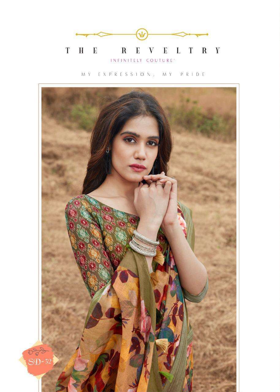 shvetambar digital vol 3 series 25-36 linen digital print saree