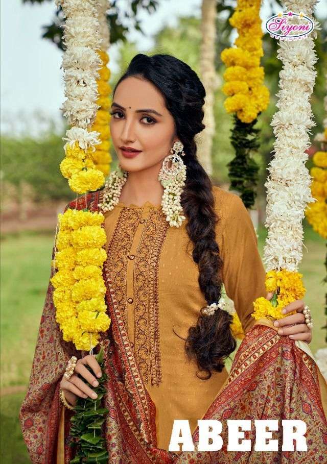 siyoni abeer series 25001-25006 pure butti muslin silk suit 