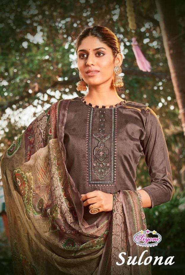 siyoni sulona series 29001-29008 pure heavy jam cotton suit