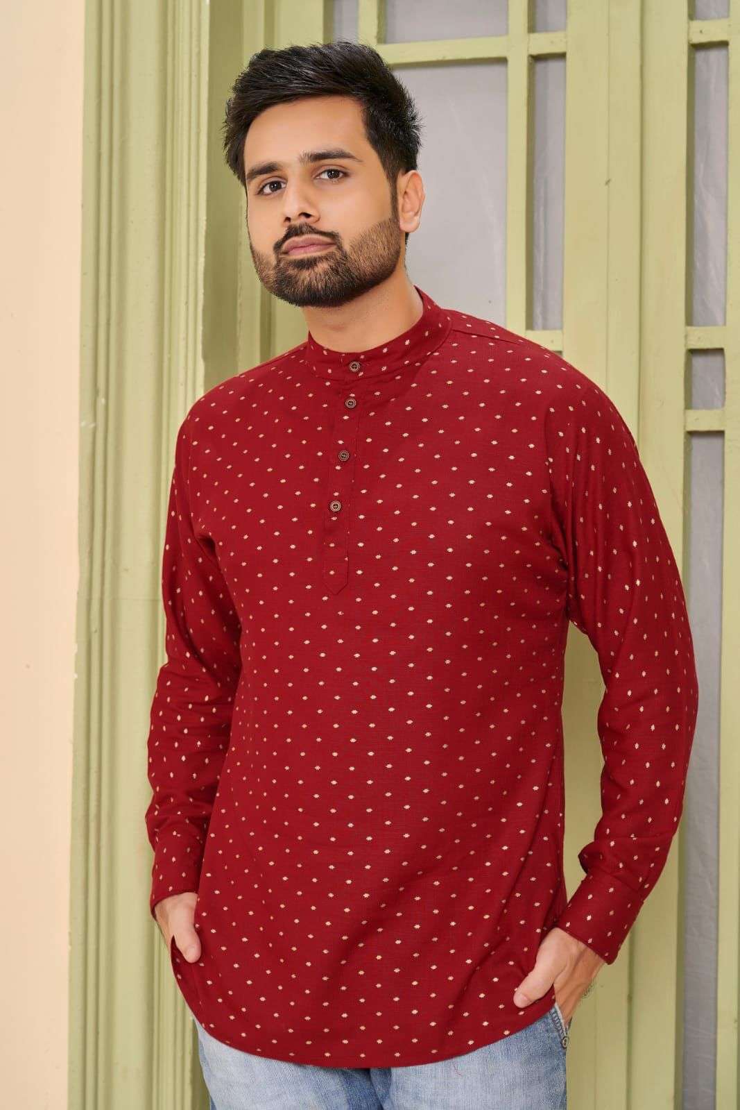 STYLE MANIA DESIGNER PURE RAYON SLUB KURTI WITH FOIL BUTTI 