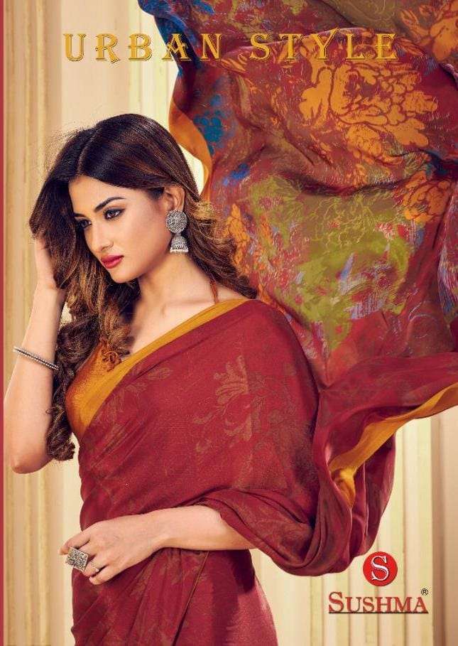 sushma urban style series 31001-31005 crape saree 