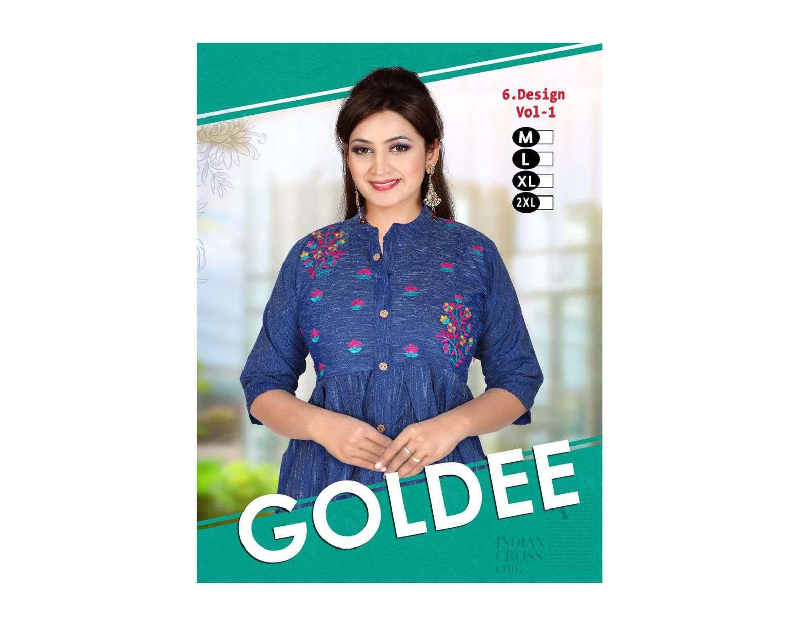 trendy goldee series 01-06 cotton shirting kurti