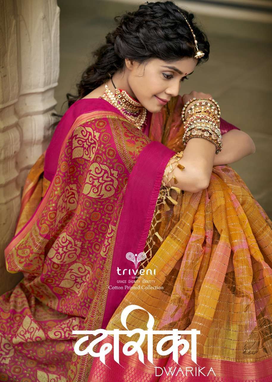 triveni dwarika series 14661-14668 Cotton Printed saree