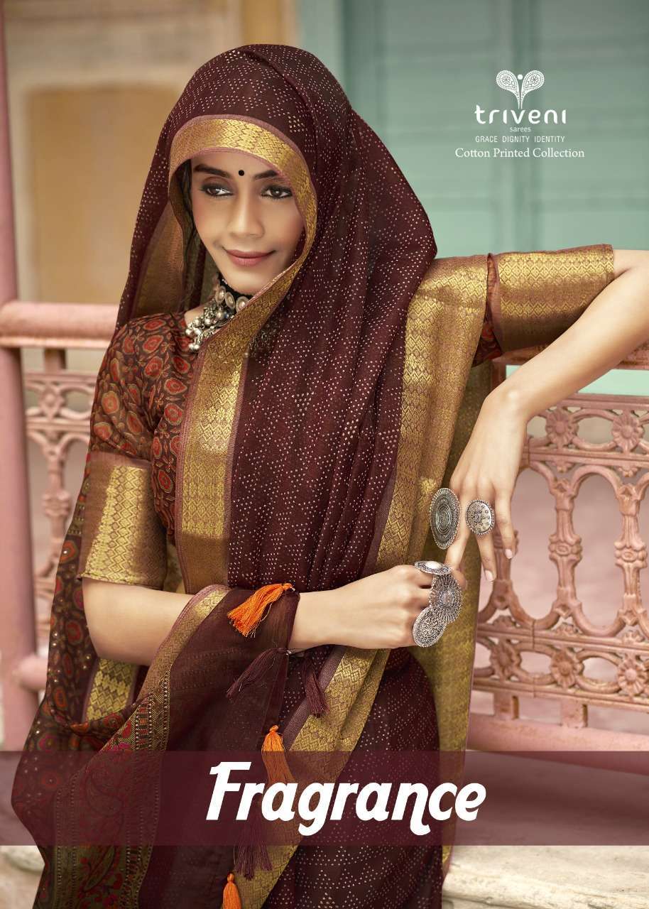 triveni fragrance series 14691-14698 cotton printed saree 