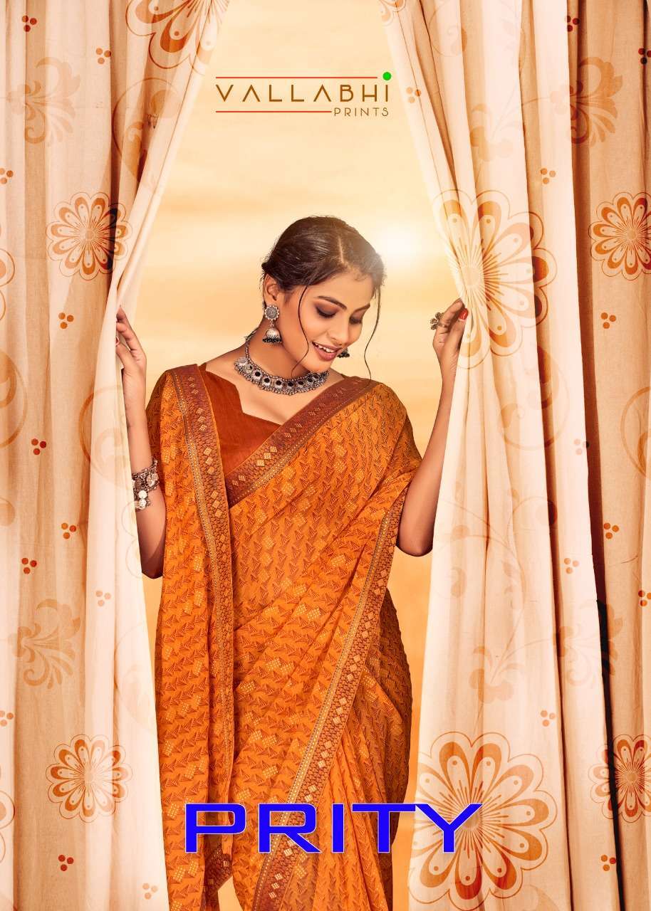 vallabhi prity series 33208-33215 georgette print saree