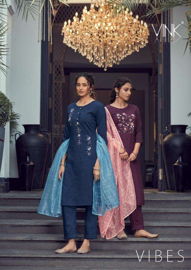 vink vibes series 1481-1488 viscose silk base handwork readymade suit 